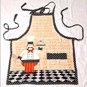 In The Kitchen Chef Lunch Fresh Meal Delicious Entry Apron Panel Cotton